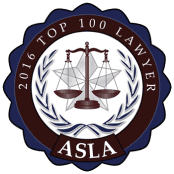 Logo de ASLA Top 100 Lawyer 2016.