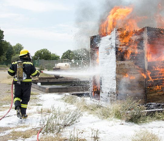 What chemicals are in firefighting foam?
