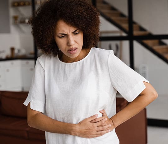 Side effects after ingesting a small or medium amount of paraquat.