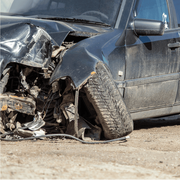car totaled after accident.